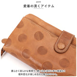 ラフラフ 財布 Laugh Rough 通販 長財布 長サイフ 長さいふ サイフ さいふ ロングウォレット ラウンドファスナー レディース ドット 本革 革 レザー ウォレット 小銭入れ 大人 水玉