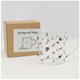 moz マグカップ 耐熱ガラス 通販 モズ 耐熱マグ ガラス製 耐熱 ガラス マグ カップ 透明 軽量 軽い おしゃれ 北欧 エルク キャラクター かわいい 可愛い 電子レンジ対応 320ml 洋食器