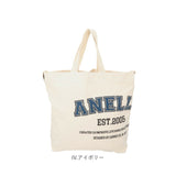 anello アネロ 2WAY トート ショルダー AIB4602 通販 ショルダーバッグ ショルダーバック 肩掛け ななめかけ 斜めかけ 手提げ トートバッグ トートバック プリント ヘーゼル 綿 マチ