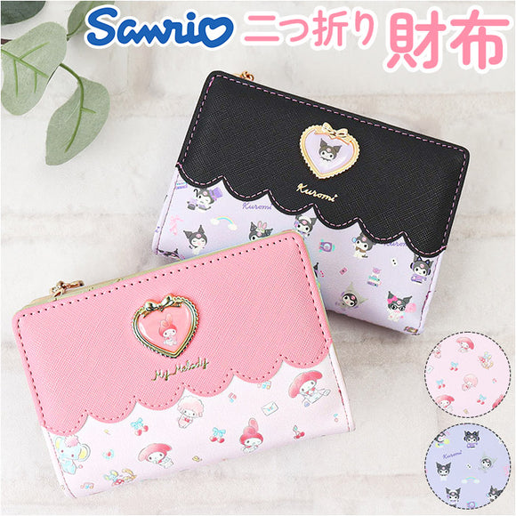 サンリオ 財布 二つ折り 通販 二つ折り財布 2つ折り財布 折りたたみ財布 折り財布 sanrio グッズ お財布 おさいふ L字ファスナー レディース キャラクター かわいい おしゃれ 大人 女性