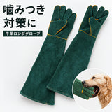 ペットグローブ 噛みつき 通販 牛革ロンググローブ 防護手袋 牛革 厚手 ロング丈 手袋 防護 断熱 ペット用 グローブ 犬 猫 作業用手袋 ロング 60cm 噛みつき防止 引っかき防止 作業用