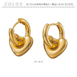 ピアス ハート 通販 フープピアス 中折れ フープ 両耳 ステンレス レディース アクセサリー ジュエリー 2way キャッチレス 大人 女性 贈り物 ギフト シンプル 可愛い かわいい おしゃれ
