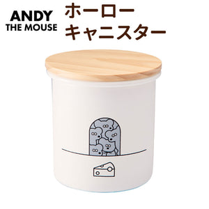 キャニスター ホーロー 通販 ねずみのANDY グッズ ホーローキャニスター 保存容器 ストッカー キッチン 容器 キャラクター かわいい おしゃれ キッチン用品 台所用品 雑貨 ユタカホーロー