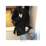 tシャツ 長袖 レディース クルーネック 通販 シャツ Tシャツ ロンT ロングTシャツ トップス カットソー 無地 シンプル おしゃれ かわいい ゆったり 長め サイドスリット 通勤 通学