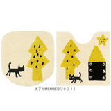 トイレマット 2点セット 通販 トイレカバー トイレフタカバー 洗える トイレ蓋カバー トイレ用マット 60×60 アツコマタノ atsuko matano おしゃれ 可愛い ねこ ネコ 猫グッズ