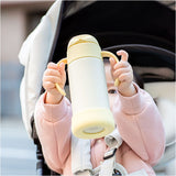 ベビー 保冷 ストローマグ 350ml 通販 ストローボトル 子供用水筒 食洗機対応 ステンレスボトル 水筒 ワンタッチ ハンドル付き 持ち手付き カバー付き 飲みやすい 持ちやすい 食洗器
