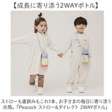 Peacock ピーコック ボトル 2WAY 通販 水筒 子供用水筒 子ども用水筒 ストロー ダイレクト 直飲み 子ども用 子供用 ハンドル付き 子ども こども 子供 ワンタッチ 開けやすい 水分補給