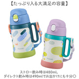 Peacock ピーコック ボトル 2WAY 通販 水筒 子供用水筒 子ども用水筒 ストロー ダイレクト 直飲み 子ども用 子供用 ハンドル付き 子ども こども 子供 ワンタッチ 開けやすい 水分補給