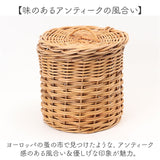 アラログ ラウンドバスケット ふた付き S 通販 ラウンドバスケット かご 籠 カゴ バスケット かご編み 収納かご 収納カゴ 掃除収納 サニタリー収納 ラタン 北欧 フタ付き フタ ふた 蓋