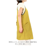 エプロン おしゃれ 通販 キャミエプロン ワンピース キャミソール レディース シンプル スッキリ かわいい 無地 しなやかな ナイロン 紐 肩落ちしにくい シワ感 Ascot アスコット