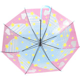 ビニール傘 オシャレ 通販 傘 透明 半透明 長傘 ジャンプ傘 雨傘 ジャンプ レディース 58cm 58センチ 通学 通勤 POE 大人 かわいい 柄 パターン 丈夫 グラスファイバー骨 レディース雨傘