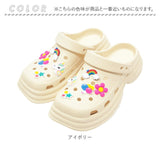 厚底サンダル アクセサー付き 通販 サンダル シャワーサンダル 厚底 アクセサー かわいい サボサンダル クロックサンダル 脱ぎ履きしやすい お出掛け レジャー 海 カジュアル レディース