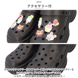 厚底サンダル アクセサー付き 通販 サンダル シャワーサンダル 厚底 アクセサー かわいい サボサンダル クロックサンダル 脱ぎ履きしやすい お出掛け レジャー 海 カジュアル レディース