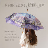 ジャンプ傘 レディース 通販 雨傘 長傘 58.5cm 約60cm ワンタッチ傘 レディース傘 傘 カサ かさ グラスファイバー 大人 名画 可愛い かわいい おしゃれ ギフト 婦人傘 母の日