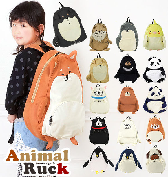 リュック レディース おしゃれ 通販 かわいい アニマル 子供 ティーンズ ユニーク 面白い 中学生 柴犬 いぬ くま 熊 クマ パンダ リュックサック デイパック バックパック スウェット