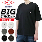 半袖 Tシャツ メンズ 綿100 通販 カットソー ポケットTシャツ ポケット付き ビッグシルエットTシャツ ティーシャツ ブランド BALL ボール 52560 おしゃれ シンプル 無地 ロゴワッペン