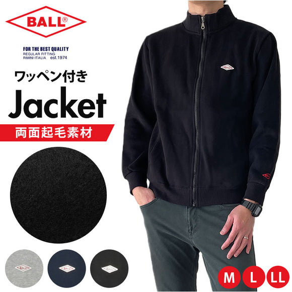 BALL ジャケット 61516 ボール 通販 メンズ ブランド おしゃれ 裏起毛 両面起毛 秋冬 秋 冬 春 あったか 暖かい ロゴ ワッペン 袖口 刺繍 アウトドア シンプル カジュアル ユニセックス
