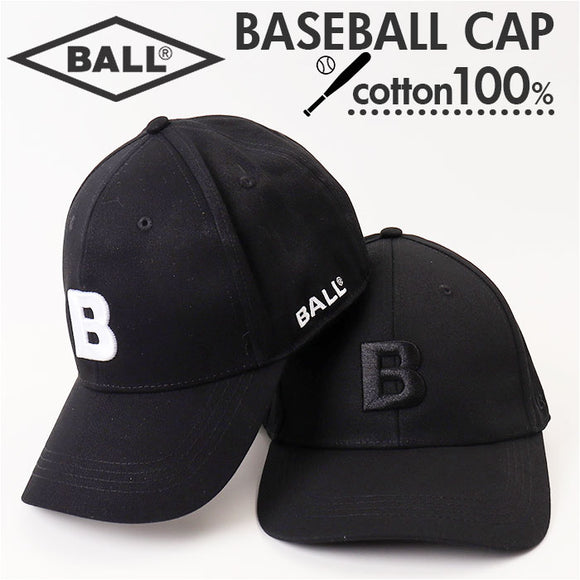 BALL キャップ ボール 63255 通販 帽子 ベースボールキャップ 野球帽 ロゴキャップ メンズ レディース MONOTONE BALL モノトーン ロゴ 刺繍 シンプル おしゃれ かわいい 綿100%