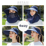 サンバイザー レディース 通販 キャップ 深め ネックカバー uvカット 夏用 おしゃれ ネックガード フェイスガード ボタン 帽子 つば広 日除け帽子 自転車 紫外線対策 日よけ帽子 スポーツ