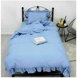 布団カバー 3点セット シングル 通販 寝具カバー 掛け布団カバー ボックスシーツ ピローケース 枕カバー ベッド ベット フリル ピーチスキン おしゃれ かわいい くすみカラー 柔らか