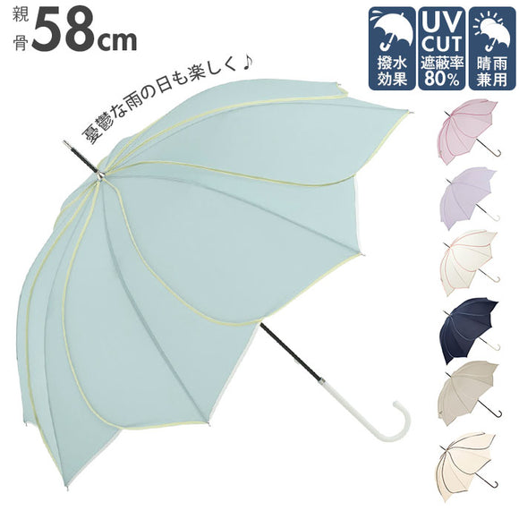 傘 レディース 長傘 通販 because 軽量 ブランド 日傘 晴雨兼用 uvカット 約 60cm 58cm 約 60センチ 58センチ 婦人傘 晴雨兼用傘 シンプル おしゃれ 通勤 通学 雨傘 かさ 雨具
