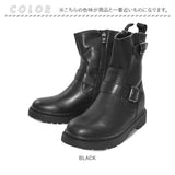 ブーツ レディース 通販 ショートブーツ エンジニアブーツ bullet jam バレットジャム BJ-18112 ワークブーツ ブランド ブラック 黒 ミドル丈ブーツ インヒール カジュアルシューズ