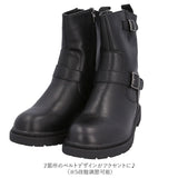 ブーツ レディース 通販 ショートブーツ エンジニアブーツ bullet jam バレットジャム BJ-18112 ワークブーツ ブランド ブラック 黒 ミドル丈ブーツ インヒール カジュアルシューズ