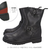 ブーツ レディース 通販 ショートブーツ エンジニアブーツ bullet jam バレットジャム BJ-18112 ワークブーツ ブランド ブラック 黒 ミドル丈ブーツ インヒール カジュアルシューズ