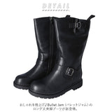 ブーツ レディース 通販 ミドルブーツ エンジニアブーツ bullet jam バレットジャム BJ-19112 ワークブーツ ブランド ブラック 黒 ミドル丈ブーツ インヒール カジュアルシューズ