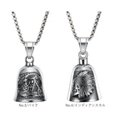 ネックレス ステンレス メンズ 通販 ロングネックレス メンズネックレス ペンダント ベルネックレス ステンレス製 バイカー ファッション アメカジ ラッキーベル ガーディアンベル