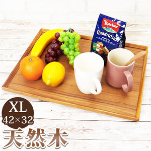 トレー 木製 通販 スタックトレイ XLサイズ トレイ 約 320×420mm お盆 チークトレー おぼん プレート ウッドトレー カフェトレー おしゃれ かわいい 台所用品 キッチン雑貨 BR-75