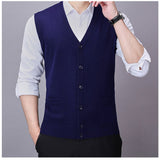 ニットベスト 前開 メンズ 通販 チョッキ ジレ トップス ボタン ウール 防寒 保温 Vネック 春 秋 冬 ポケット付き シンプル 無地 通勤 通学 制服 学生 ビジネス フォーマル カジュアル