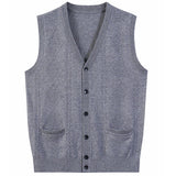 ニットベスト 前開 メンズ 通販 チョッキ ジレ トップス 防寒 保温 Vネック ボタン ウール 春 秋 冬 ポケット付き シンプル 通勤 通学 制服 学生 ビジネス フォーマル カジュアル 重ね着