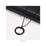 ネックレス メンズ 通販 ステンレスネックレス リングネックレス メンズネックレス ペンダント アクセサリー 男性 女性 シンプル カジュアル ひねり リング形状 かっこいい おしゃれ