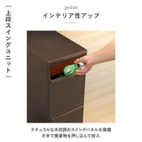 like-it ライクイット ゴミ箱 2段 通販 ごみ箱 木目調 ダストボックス 分別 ゴミ 縦型 ペダル付き ペダル ワイド 大型 分別スイングステーション キッチン 収納 掃除 高さ72cm おしゃれ