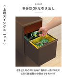like-it ライクイット ゴミ箱 2段 通販 ごみ箱 木目調 ダストボックス 分別 ゴミ 縦型 ペダル付き ペダル ワイド 大型 分別スイングステーション キッチン 収納 掃除 高さ72cm おしゃれ