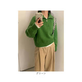 セーター ハーフジップ レディース 通販 スタンドカラー プルオーバー ジップアップ 長袖 厚手 厚め ゆったり 体型カバー ラグランスリーブ 秋 冬 冬物 秋物 シンプル カジュアル 無地