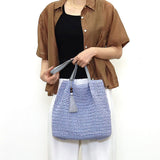 クーコ cooco トートバッグ 26131-12010 通販 トートバック 肩掛けバッグ 肩掛けバック かごバッグ ペーパー レディース 夏 春夏 お出かけ 旅行 おしゃれ 大人 かわいい タッセル