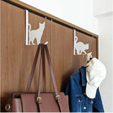 ドアフック おしゃれ ねこ 通販 ドアハンガー ハンガーフック 扉フック コートハンガー ドア用フック かわいい 可愛い キャット 扉 ドア フック 引っ掛け 吊り下げ ネコ 猫 スチール 衣類