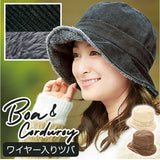 帽子 レディース 冬 ハット 通販 バケットハット コーデユロイ 防寒 寒さ対策 暖かい 折りたためる コンパクト カジュアル 冬物 おしゃれ お洒落 かわいい 可愛い シンプル 紫外線対策
