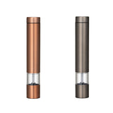 ソルト アンド ペッパー ミル 電動 通販 ソルト＆ペッパー 電動ミル 電動式 調味料 押すだけ スリム 扱いやすい 片手で扱える ウッドスタンド付き 粗さ調節 岩塩 胡椒 スパイス 塩挽き