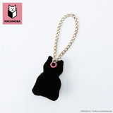 NEKONOBA グッズ 通販 ネコノバ バッグチャーム 猫 バッグ チャーム バックチャーム 刺繍 手縫い ハンドメイド キラキラ ゴールドチェーン ねこ ネコ 猫グッズ ねこ茶商 かわいい