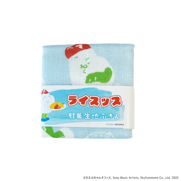 ライスッス グッズ 通販 日本製 かや生地 ふきん 布巾 蚊帳生地ふきん 蚊帳生地布巾 手拭き おてふき 台拭き 台ふきん 綿100% キャラクター DJみそしるとMCごはん ケロポンズ