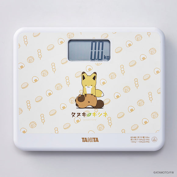 タヌキとキツネ グッズ 通販 満腹なタヌキとキツネ 体重計 ヘルスメーター デジタルヘルスメーター タニタ TANITA HD-660-TK シンプル かわいい コンパクト 小さいサイズ キャラクター