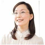 老眼鏡 おしゃれ レディース 通販 シニアグラス 女性 リーディンググラス 女性 メガネ ツーポイント UV カット 紫外線カット ケース付き ブローチ付 境目なし