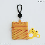 かえるのピクルス グッズ 通販 pickles the frog メッシュポーチ リール付き ポーチ 小さめ ミニポーチ メッシュ 小物入れ 化粧ポーチ カラビナ付き かわいい キャラクター カエルグッズ