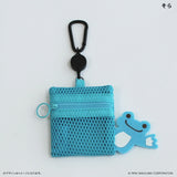 かえるのピクルス グッズ 通販 pickles the frog メッシュポーチ リール付き ポーチ 小さめ ミニポーチ メッシュ 小物入れ 化粧ポーチ カラビナ付き かわいい キャラクター カエルグッズ