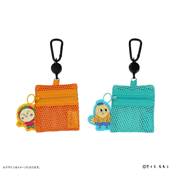 コジコジ グッズ 通販 コジコジグッズ メッシュポーチ リール付き ポーチ 小さめ ミニポーチ メッシュ 小物入れ 化粧ポーチ カラビナ付き COJICOJI さくらももこ キャラクター かわいい