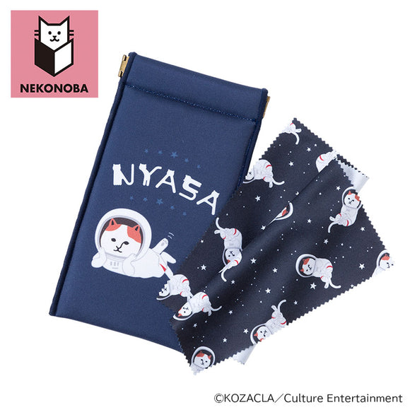NEKONOBA グッズ 通販 ネコノバ メガネケース 眼鏡ケース めがねケース メガネ入れ 眼鏡 ポーチ バネポーチ 猫 ねこ ネコ 猫グッズ NYASA かわいい おしゃれ メガネ拭きクロス付き