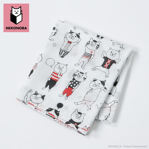 NEKONOBA グッズ 通販 日本製 手ぬぐい ガーゼ ガーゼ手ぬぐい 手拭い てぬぐい かわいい おしゃれ 綿100% 可愛い キャラクター ネコノバ 猫 ねこ ネコ 猫グッズ 日本 和 タオル 和装小物
